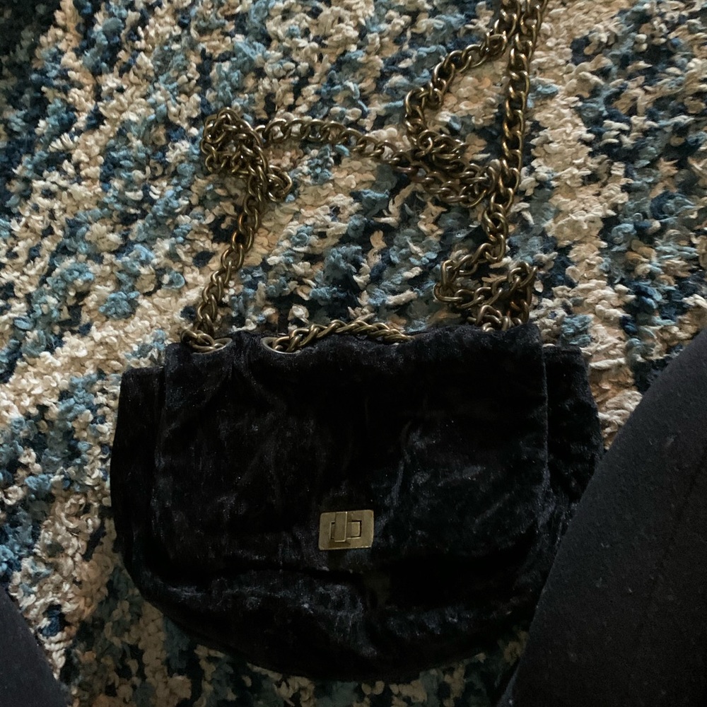 Velvet black satchel